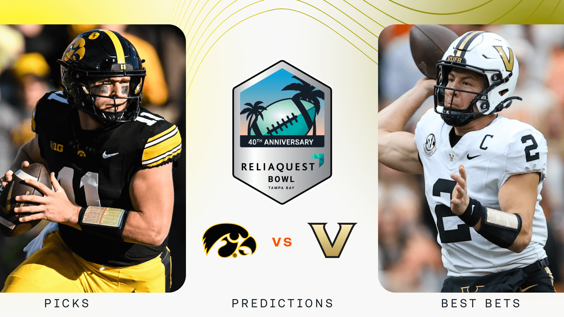 Iowa vs Vanderbilt Prediction, Picks & Odds for Today's ReliaQuest Bowl Game