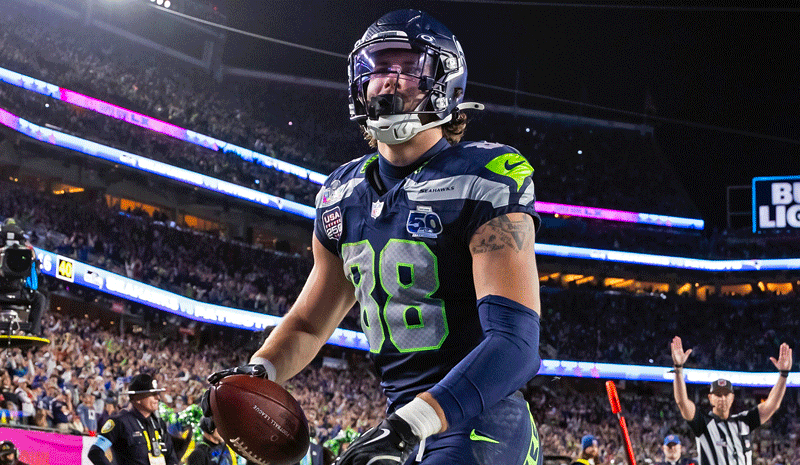 Seahawks vs. Broncos predictions. AJ Barner Seattle Seahawks NFL picks