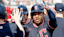 Cleveland Guardians third base Jose Ramirez (11) receives congratulations from teammates after he hits a two run home run in the seventh inning against the Detroit Tigers at Comerica Park.