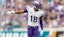Minnesota Vikings wide receiver Justin Jefferson (18) waits for the snap