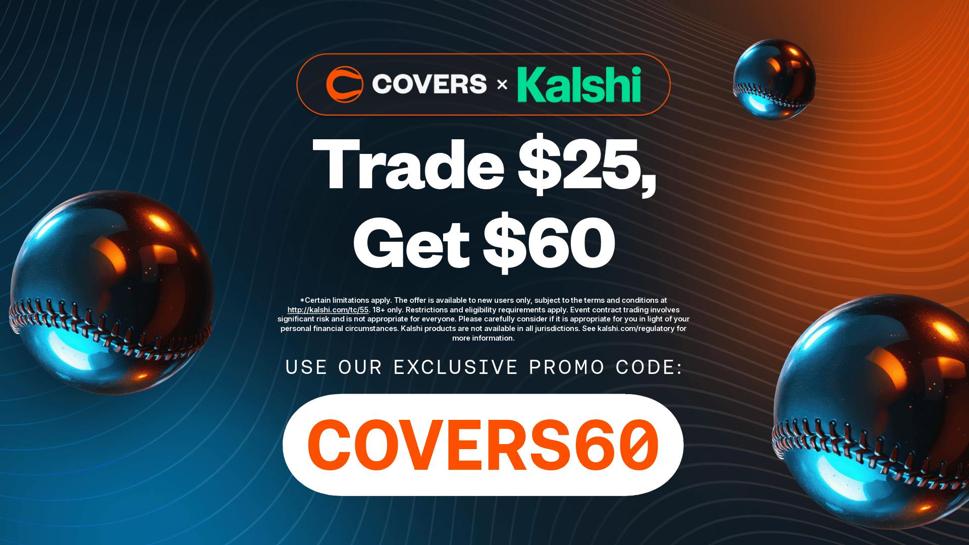 Kalshi Referral Code COVERS60: Trade $25, Get $60 for White Sox vs. Guardians Prediction Markets