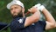 Jon Rahm plays his shot from the first tee during the second round of the U.S. Open.