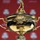 Detail view of the Ryder Cup Trophy during a press conference.