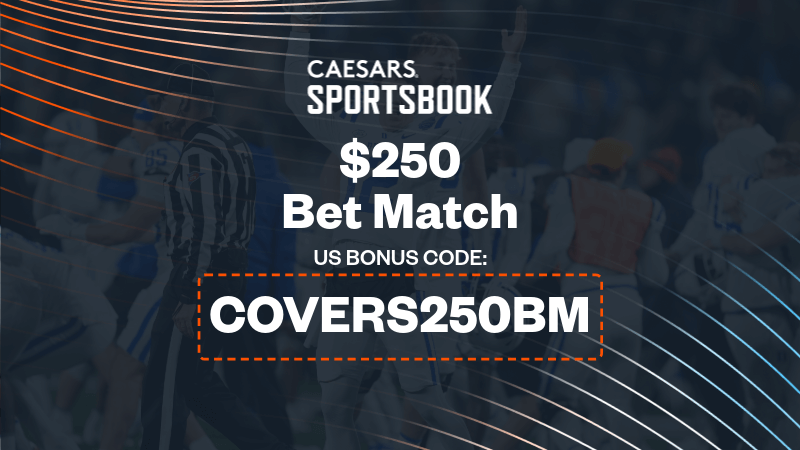 Use Caesars Sportsbook promo code "COVERS250BM" to claim a $250 bet match offer.