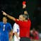 Referee Horacio Elizondo shows a red card during the 2006 World Cup final.
