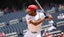 Washington Nationals left fielder James Wood (29) bats against the Detroit Tigers.