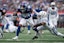 New York Giants wide receiver Darius Slayton (86) breaks a tackle by Indianapolis Colts defensive back Nick Cross (20) during a game between New York Giants and Indianapolis Colts at MetLife Stadium on Sunday, Dec. 29, 2024.