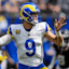 Los Angeles Rams quarterback Matthew Stafford (9) attempts a pass.