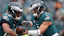 Philadelphia Eagles quarterback Jalen Hurts (1) and running back Saquon Barkley (26).