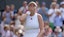 Amanda Anisimova of the United States celebrates winning her match against Aryna Sabalenka.