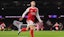 Arsenal's Gabriel Martinelli celebrates scoring their side's third goal of the game.