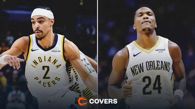 Pacers vs. Pelicans predictions. Andrew Nembhard (Indiana) and Bennedict Mathurin (New Orleans), NBA