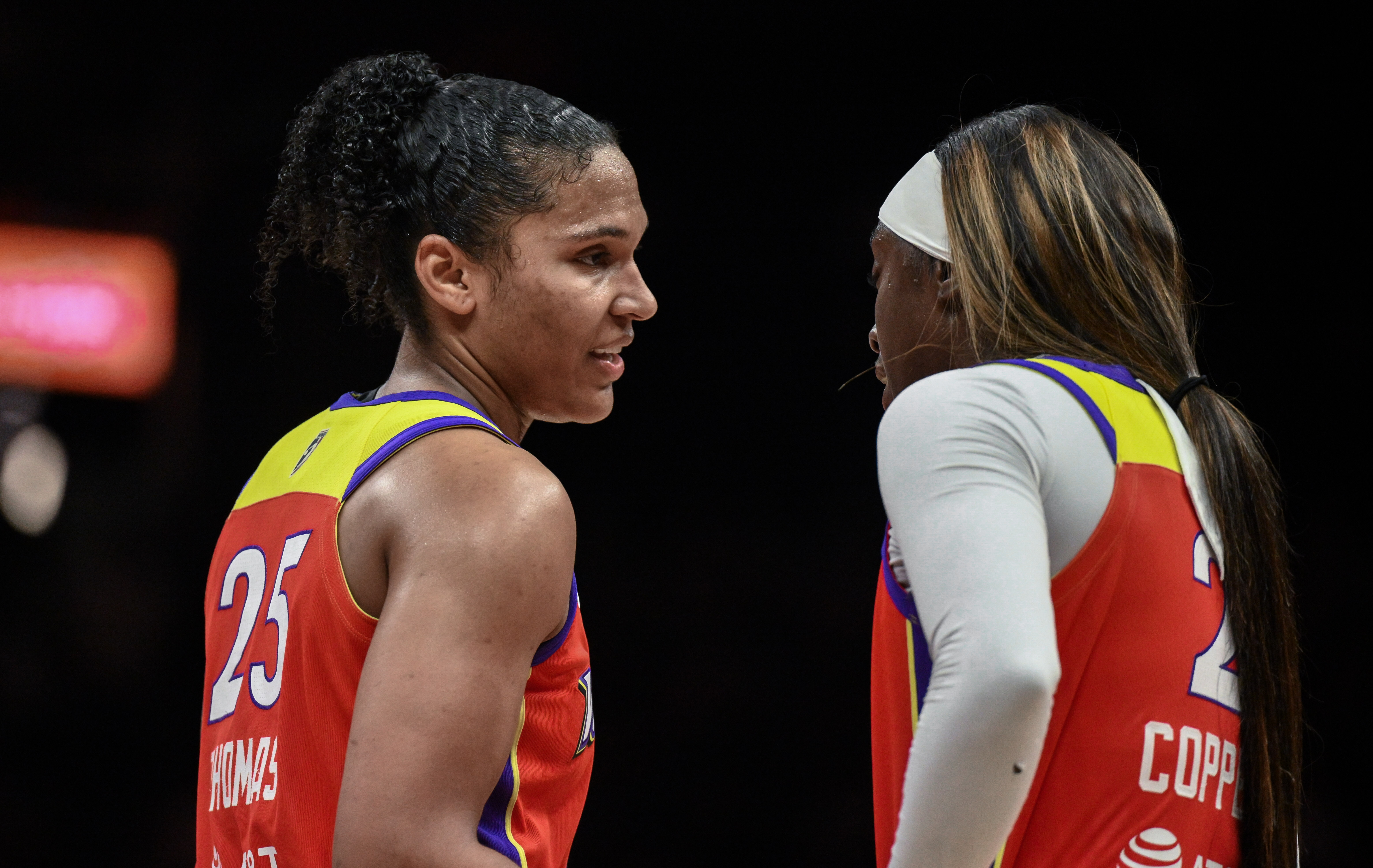 Alyssa Thomas and Kahleah Copper of the Phoenix Mercury WNBA