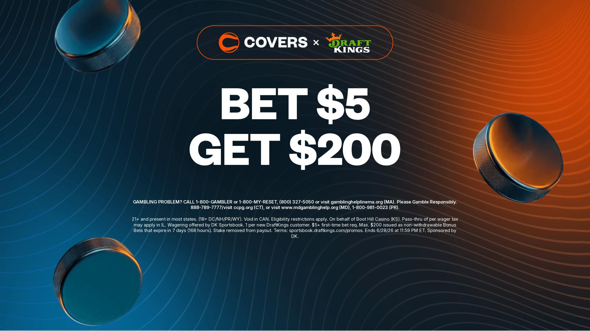 Bet $5, get $200 bonus bets without needing a DraftKings promo code.