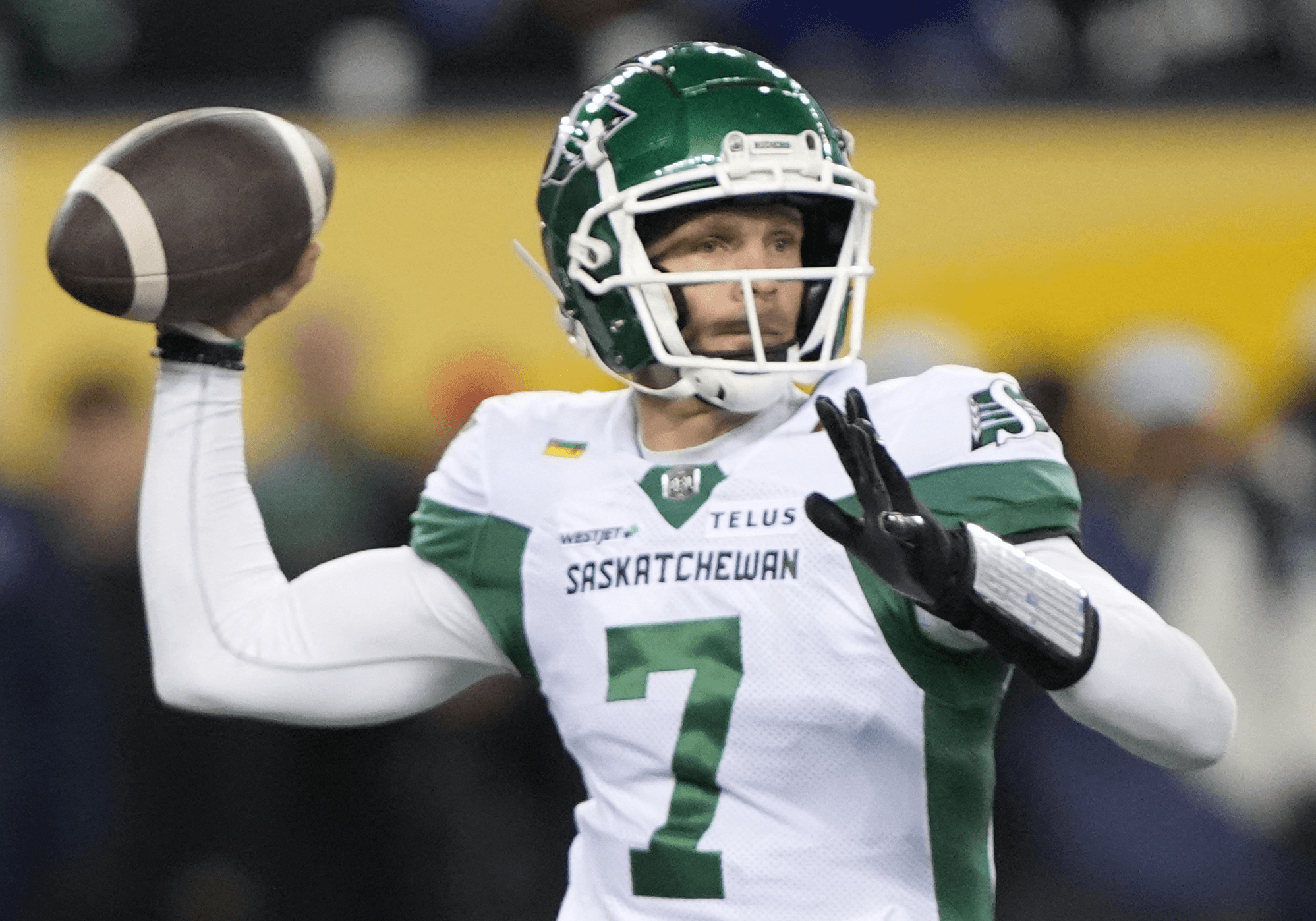 Trevor Harris of the Saskatchewan Roughriders CFL