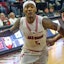 Jaron Pierre Jr. drives to the basket as New Mexico State's Jaden Harris.