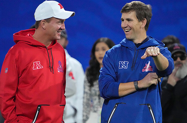 Eli and Peyton Manning at the 2023 NFL Pro Bowl