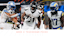 NFL stars Amon-Ra St. Brown (Lions) Nick Chubb (Texans) and Davante Adams (Rams).