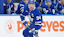 Toronto Maple Leafs center Auston Matthews (34) skates with the puck against the Montreal Canadiens during the first period at Scotiabank Arena.