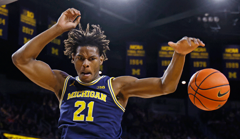 Morez Johnson Jr. Michigan Wolverines NCAA College Basketball