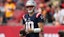 New England Patriots quarterback Drake Maye (10) warms up.