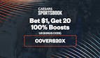Caesars Sportsbook Promo Code 'COVERS20X': Get 20 100% Boosts With A $1 Bet On Spurs-Mavs