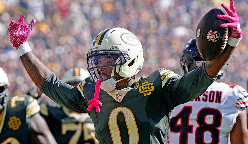 Cowboys vs Packers prop picks. Matthew Golden of the Green Bay Packers NFL