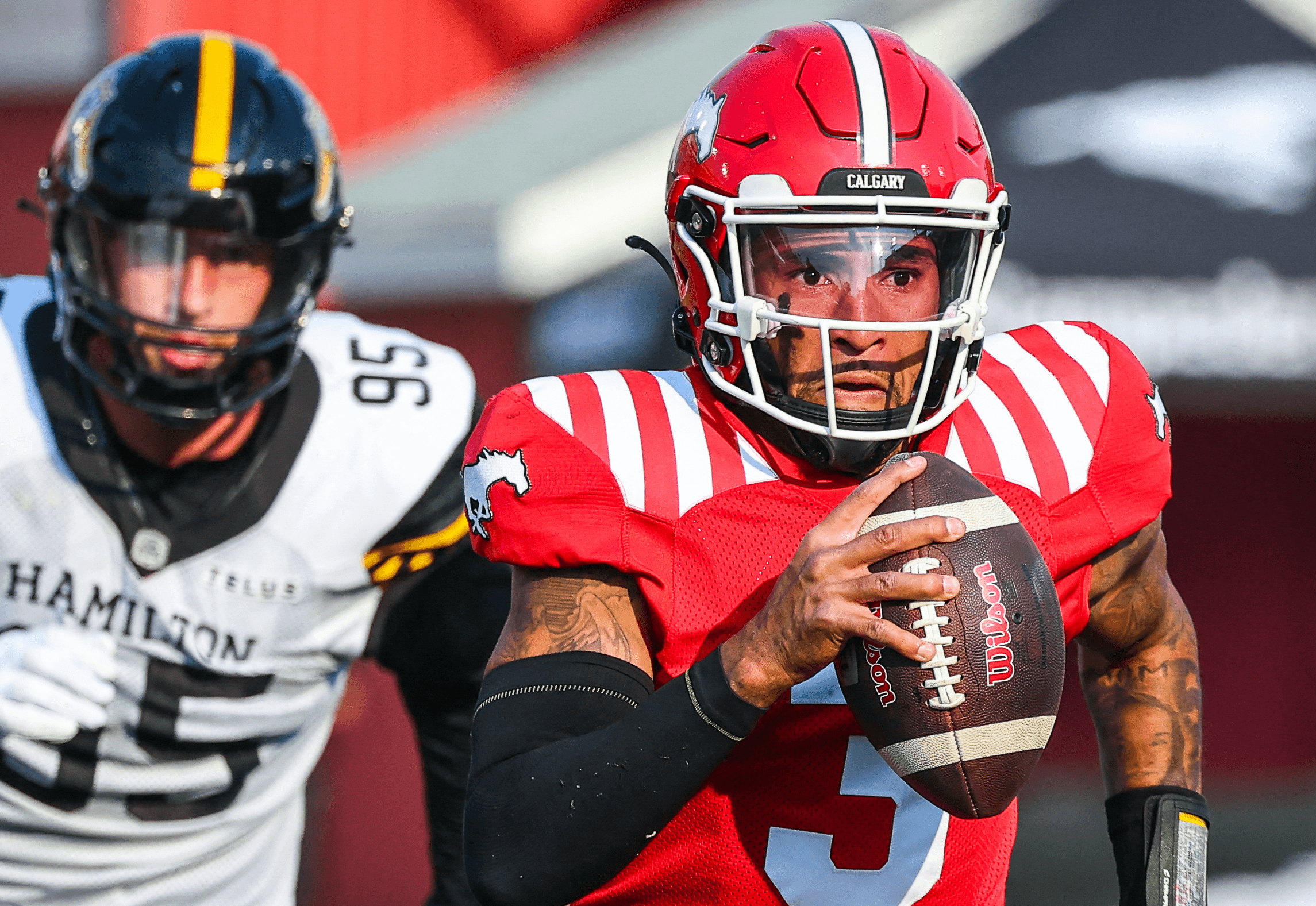 Vernon Adams Jr of the Calgary Stampeders CFL