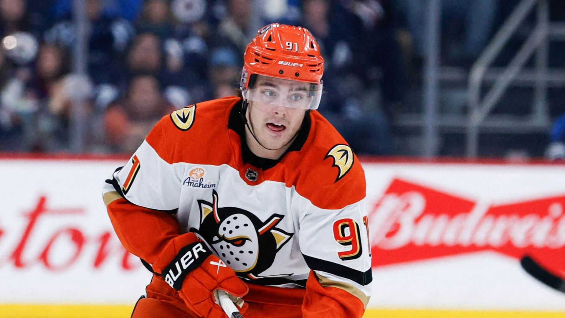 Anaheim Ducks NHL superstar center Leo Carlsson.