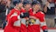 Florida Panthers center Carter Verhaeghe (23) celebrates with center Sam Bennett (9).