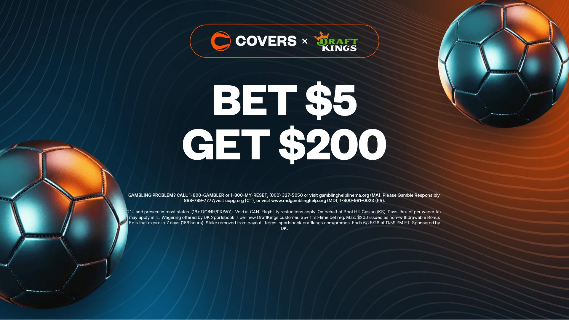 Bet $5, get $200 bonus bets without needing a DraftKings promo code.