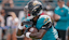 Jacksonville Jaguars running back Travis Etienne Jr. (1) during pregame against the Houston Texans at EverBank Stadium.