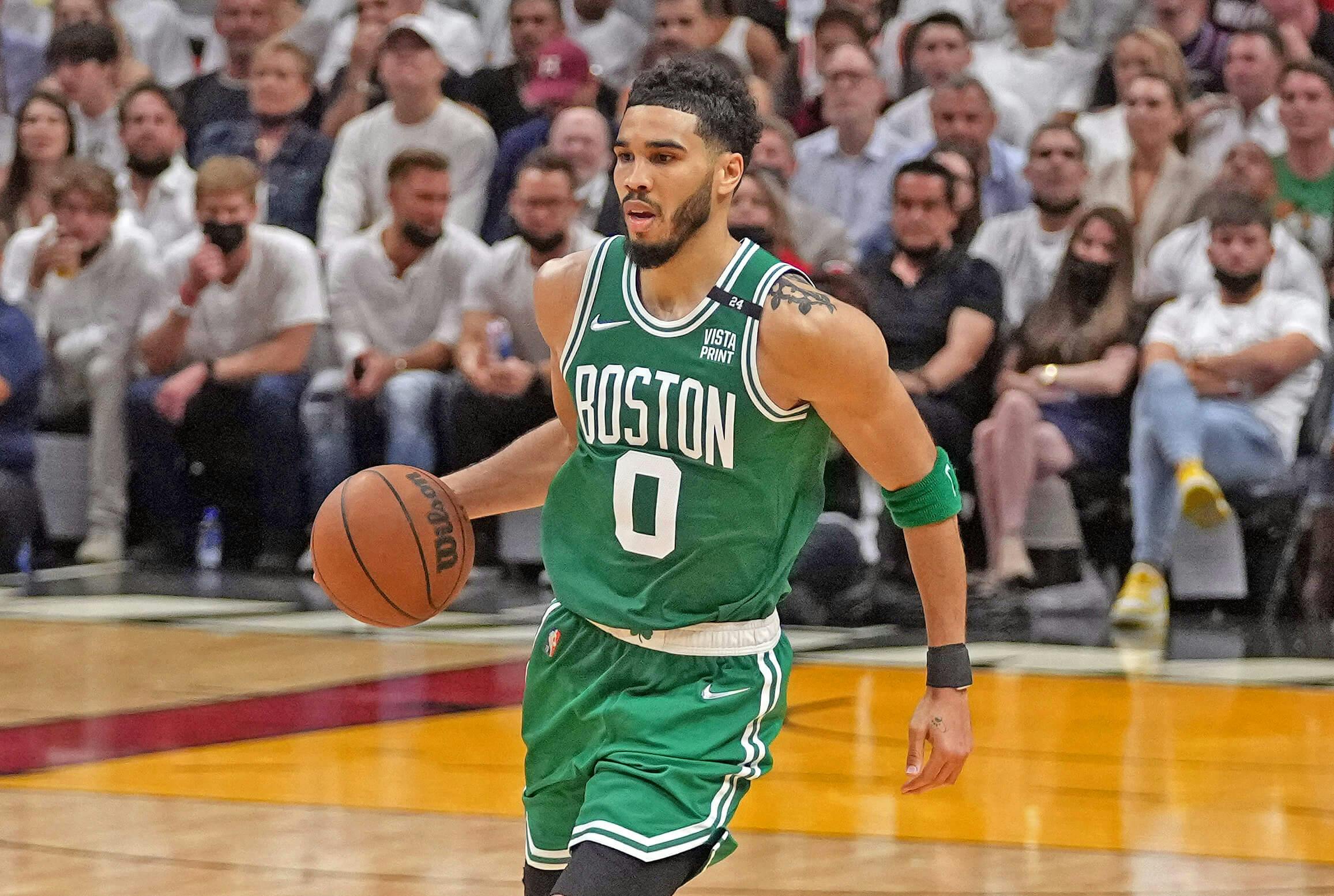 Boston Celtics All-Star forward Jayson Tatum in NBA action.