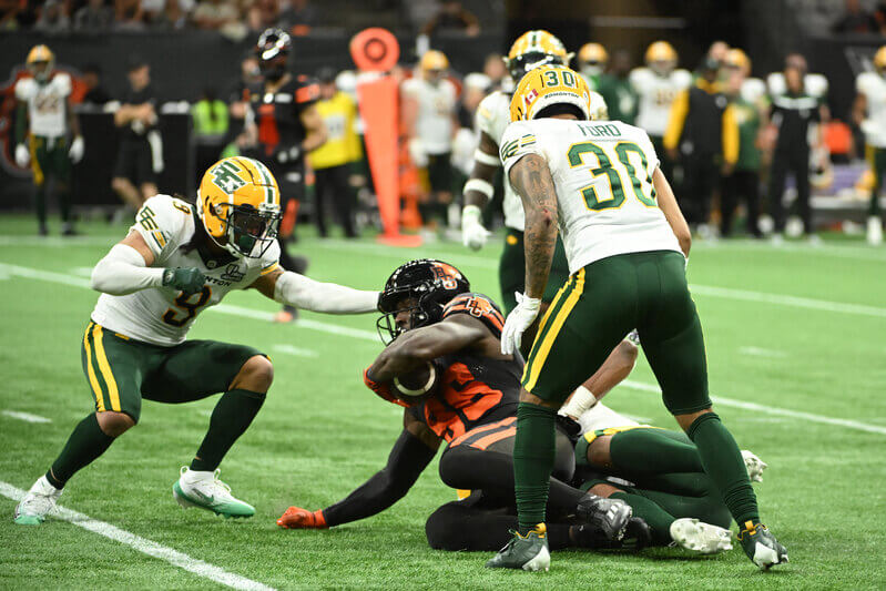 Edmonton Elks defensive back Tyrell Ford (30).