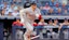 Boston Red Sox third base Alex Bregman (2) hits a single.