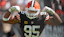  Myles Garrett celebrates after sacking Cincinnati Bengals quarterback Joe Burrow