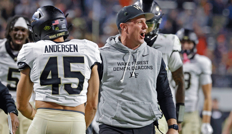 Wake Forest Demon Deacons head coach Jake Dickert college football