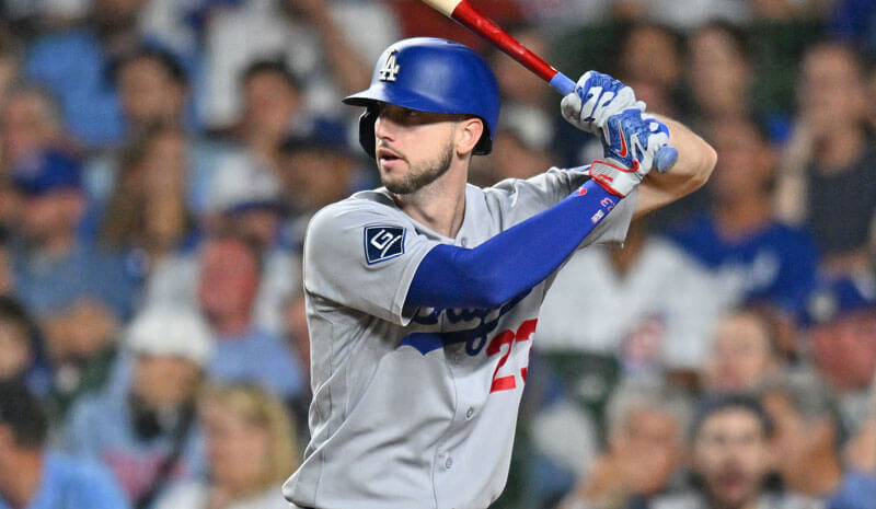 Los Angeles Dodgers right fielder Kyle Tucker (23).