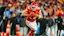 Kansas City Chiefs tight end Travis Kelce (87) runs with the ball.