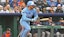 Kansas City Royals shortstop Bobby Witt Jr. (7) doubles in the first inning.