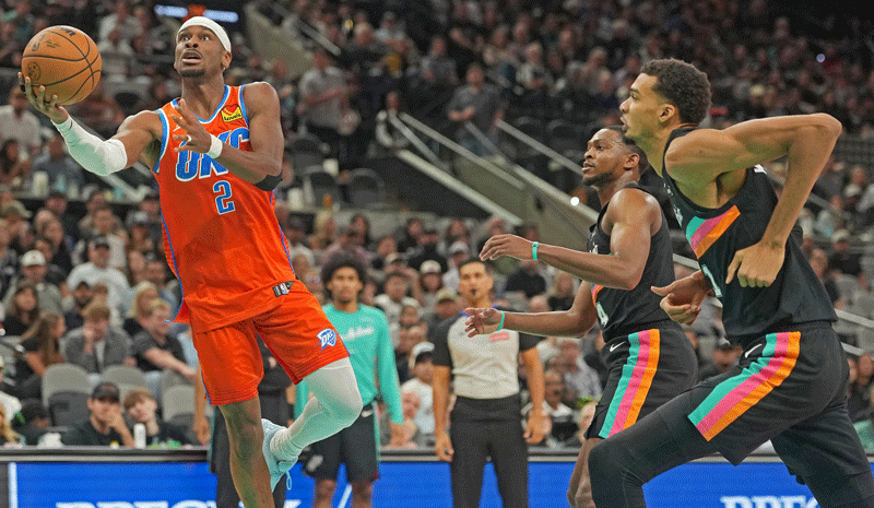 Shai Gilgeous-Alexander OKC Thunder Victor Wembanyama San Antonio Spurs NBA