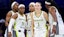 Dallas Wings guard Paige Bueckers (5) and Dallas Wings guard Arike Ogunbowale (24).
