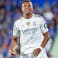 Kylian Mbappe of Real Madrid reacts during the Laliga football match between Real Madrid and Getafe CF in Getafe, Spain.