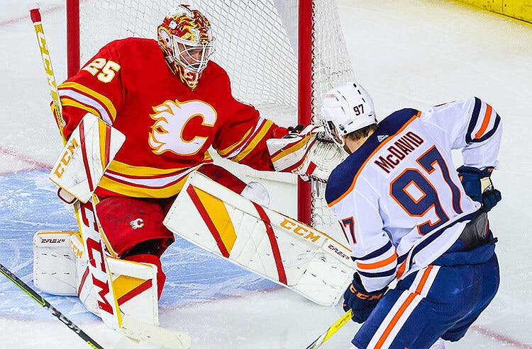 Jacob Markstrom Calgary Flames Connor McDavid Edmonton Oilers NHL
