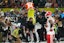 hiladelphia Eagles head coach Nick Sirianni is dunked with gatorade during the second half of Super Bowl LIX at Caesars Superdome.