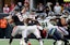 Atlanta Falcons quarterback Matt Schaub (8) throws a pass against pressure from Seattle Seahawks defensive tackle Jarran Reed (91) in the second quarter at Mercedes-Benz Stadium.