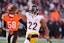 Pittsburgh Steelers running back Najee Harris (22) runs in for the touchdown during the second quarter against the Cincinnati Bengals at Paycor Stadium. Mandatory Credit: Joseph Maiorana-Imagn Images