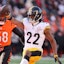Pittsburgh Steelers running back Najee Harris (22) runs in for the touchdown during the second quarter against the Cincinnati Bengals at Paycor Stadium. Mandatory Credit: Joseph Maiorana-Imagn Images
