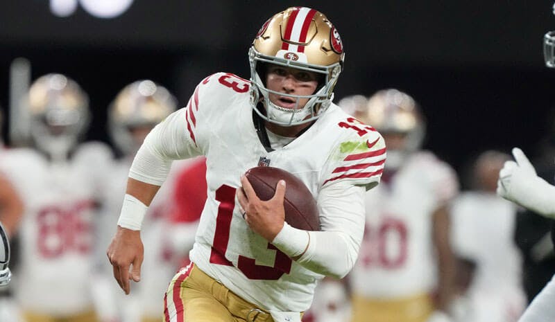 San Francisco 49ers quarterback Brock Purdy in NFL action.