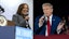 Vice President Kamala Harris, left, and former President Donald Trump, right.